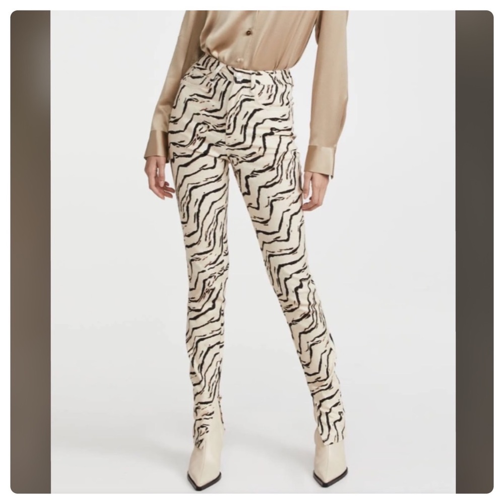 WE WORE WHAT PIPED STILETTO SLIT, ANIMAL PRINT PANTS/ WORN ONCE